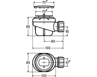 Desagüe ducha Domoplex 75x40 Viega 6928.95