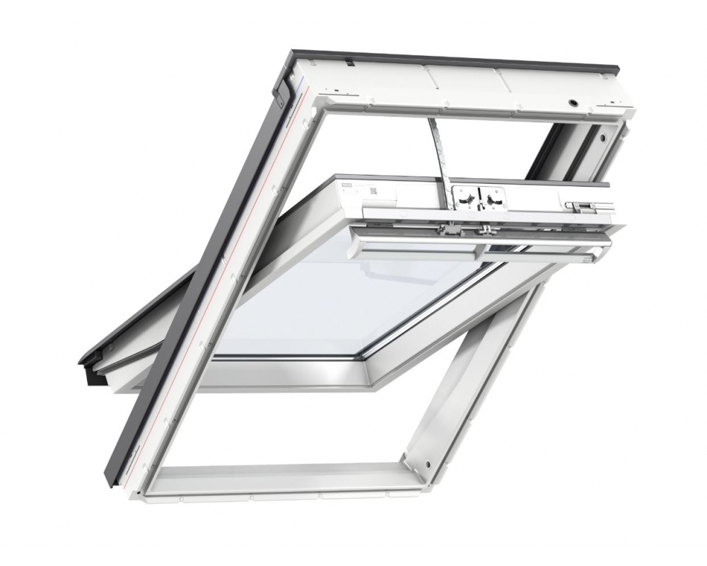 Ventana giratoria eléctrica Velux GGU 007021 de poliuretano blanco