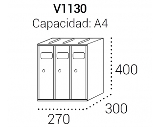 Batería 3 buzones verticales con apertura lateral Arregui Libro V1130