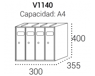 Batería 4 buzones verticales con apertura lateral Arregui Libro V1140