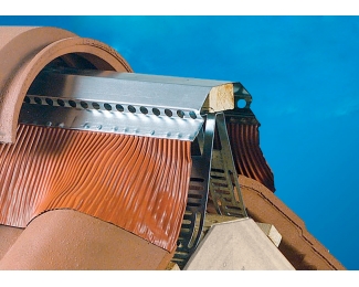 Cumbrera galvanizada ventilada de plomo plisado lacado rojo 2000x120mm