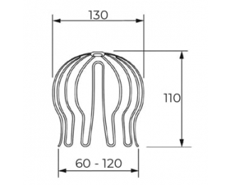 Parahojas universal metálico de acero inoxidable Ø60-125mm