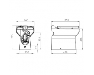 Inodoro con triturador incorporado Dual Flush SFA Sanicompact ELITE