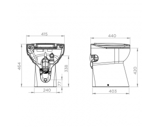 Inodoro con triturador incorporado Dual Flush SFA Sanicompact C43