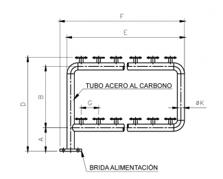 Baterías acero galvanizado circuito cerrado 2 filas