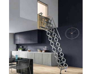 Escalera escamoteable de tijera galvanizada ZX-PARED