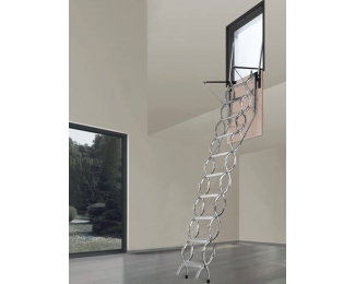 Escalera escamoteable de tijera galvanizada ZX-PARED