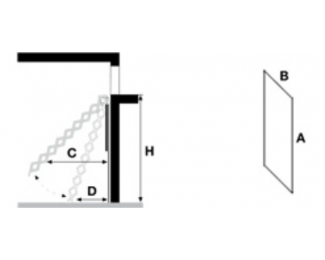 Escalera escamoteable de tijera galvanizada ZX-PARED