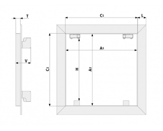 Trampilla de inspección para placas de 15mm 300x300mm CY15 MM