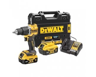 Taladro percutor XR 18V con 2 baterías Li-Ion 5Ah y maletín TSTAK Dewalt DCD100YP2T-QW