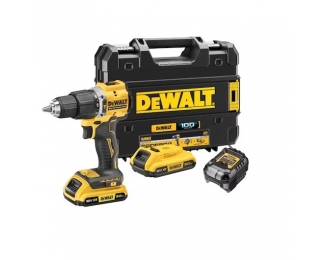 Taladro percutor XR 18V con 2 baterías Li-Ion 2Ah y maletín TSTAK Dewalt DCD100YD2T-QW