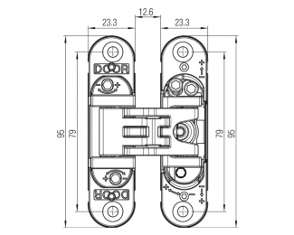 Bisagra oculta para puertas Kubica cromo satinado Krona Koblenz K 6200 CS HD