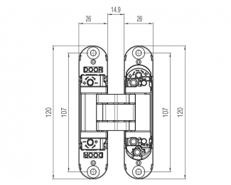 Bisagra oculta para puertas Kubi7 niquel satinado Krona Koblenz K 7000 NS HD