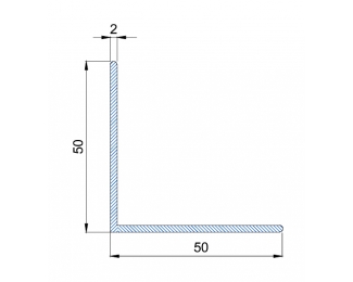 Perfil L escuadra aluminio natural fachada ventilada 50/50x2mm longitud 3m