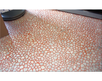 Enmallado de canto rodado Blanco Polar 28x28x1-2 cm