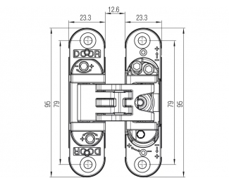 Bisagra oculta para puertas Kubica niquel satinado Krona Koblenz K 6200 NR HD