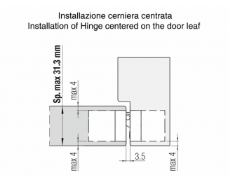 Bisagra oculta para puertas Kubica niquel satinado Krona Koblenz K 6200 NR HD