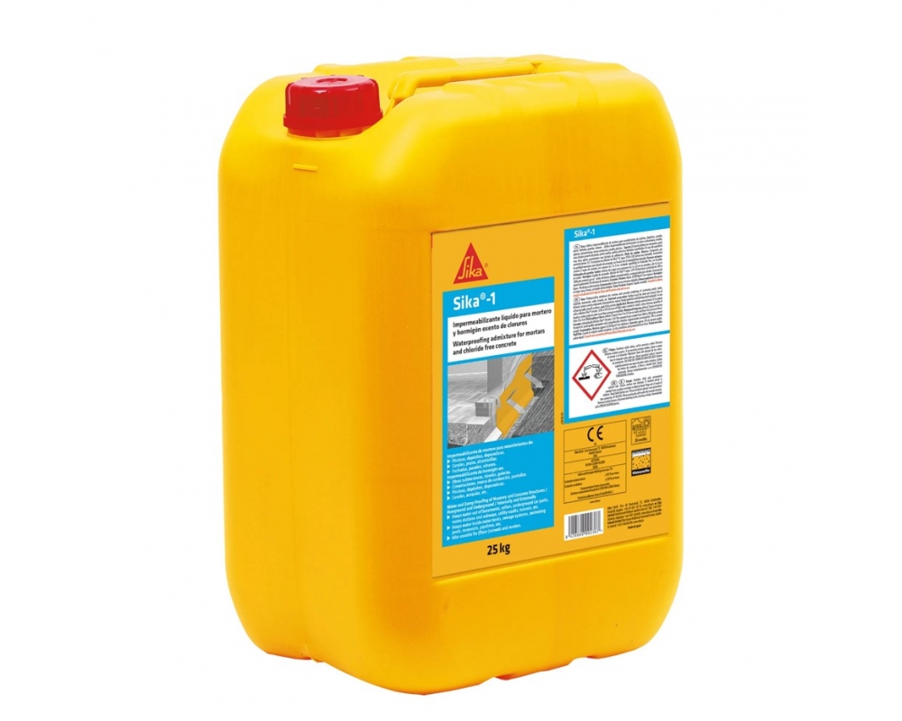 Impermeabilizante líquido para mortero y hormigón Sika-1 bidón 25kg