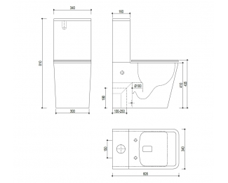 Inodoro a suelo con cisterna BTW Teka Soller
