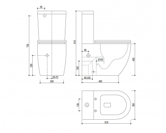 Inodoro a suelo con cisterna BTW Teka Alaior