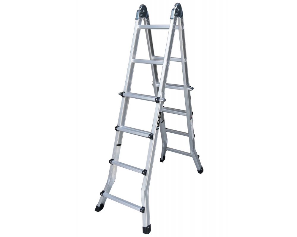 Escalera aluminio telescópica multifunción 5+5 con estabilizador KTL K1