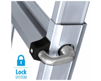 Escalera aluminio telescópica multifunción 5+5 con estabilizador KTL K1