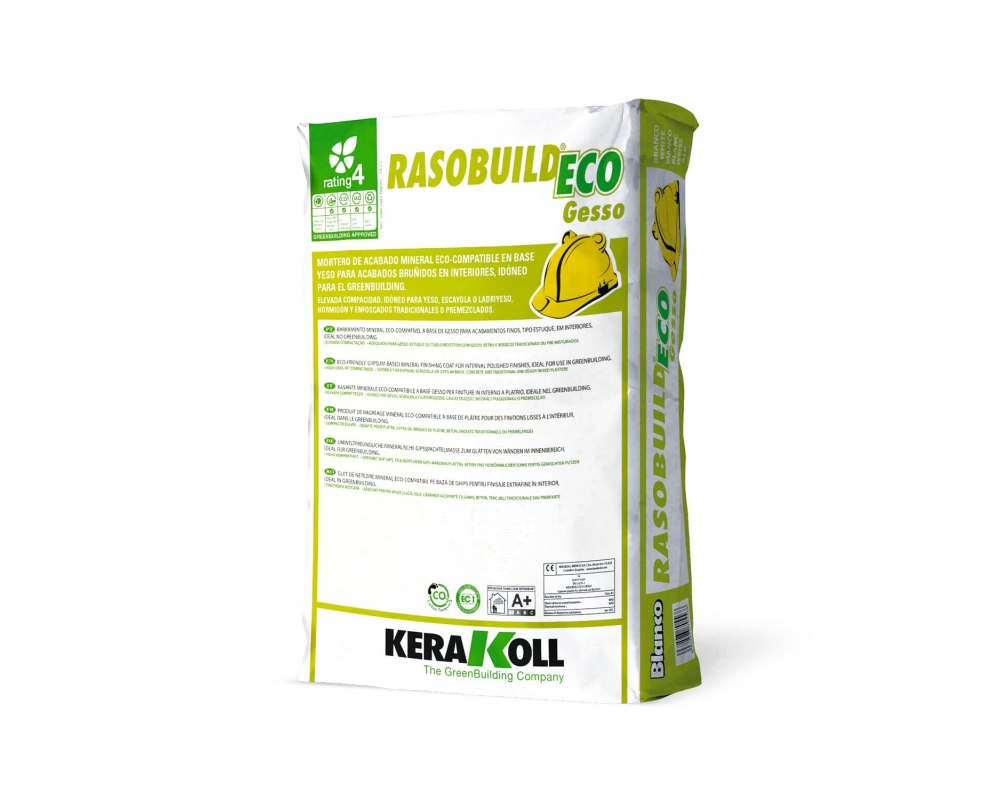 Mortero de acabado Kerakoll Rasobuild Eco Gesso saco 20kg