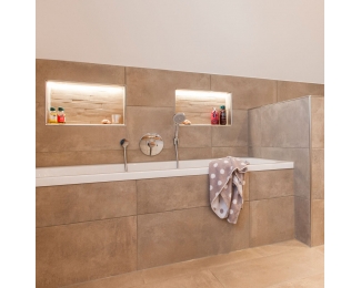 Sets de hornacinas con iluminación LED y sistema de control Schluter KERDI-BOARD-NLT-BR