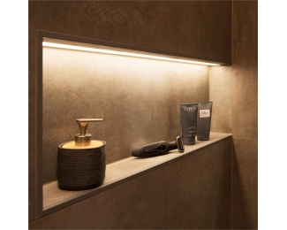 Sets de hornacinas con iluminación LED y sistema de control Schluter KERDI-BOARD-NLT-BR