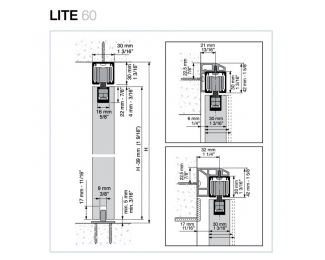 Juego accesorios puerta corredera Klein Lite 100 retráctil