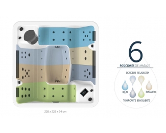 SPA minipiscina hidromasaje 6 plazas Kinedo Caspe A600