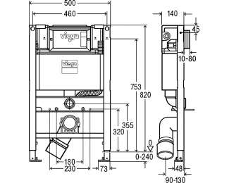 Elemento de inodoro bajo 820mm Prevista Dry Viega 8533