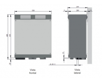 Unidad de ventilación centralizada Zehnder ComfoAir 180 Luxe ERV (intercambiador entálpico)