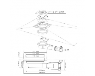 Sumidero ultracompacto Wirquin Venisio Compact Soda