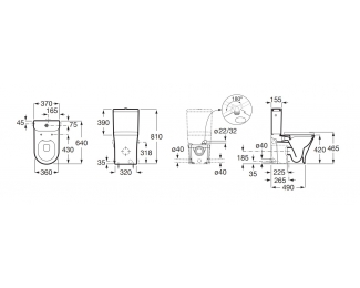 Inodoro a pared con triturador sanitario Roca Round D-Trit A34T0N2000