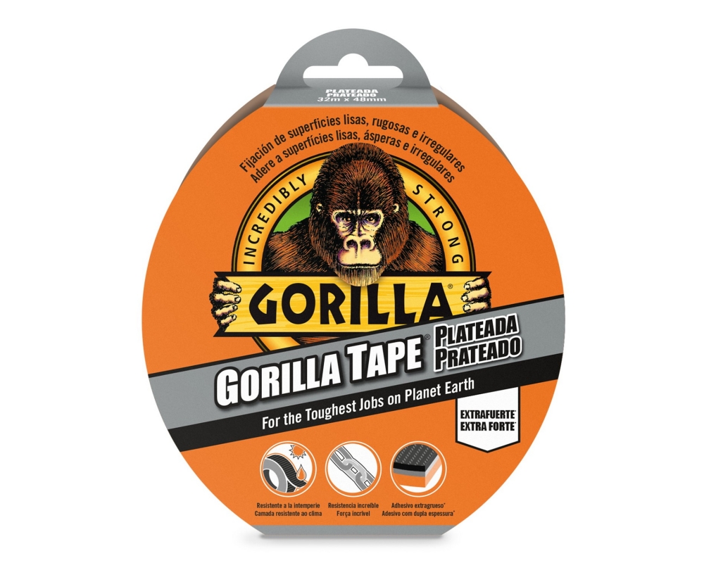 Cinta americana Gorilla Tape 48mm x 11m plateada