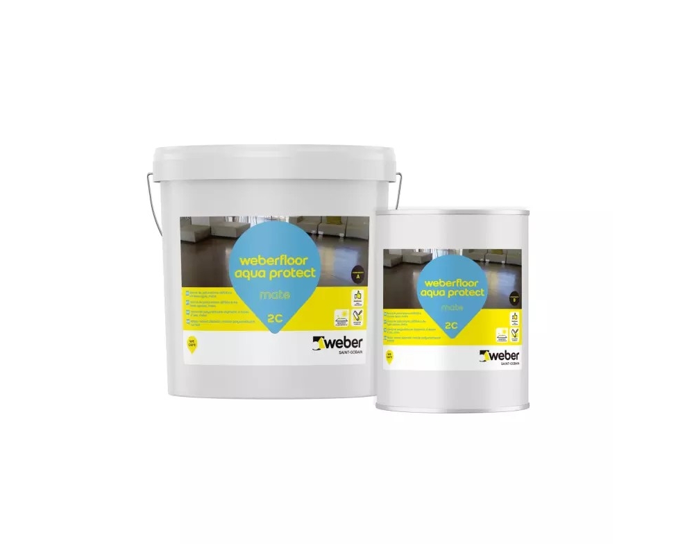 Barniz de poliuretano Weberfloor Aqua Protect 2C KIT A+B 11 KG