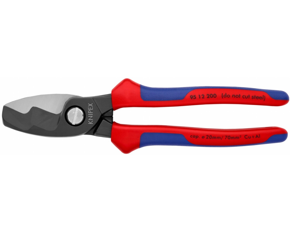 Tijeras cortacables con filo de corte doble 200mm Knipex 95 12 200
