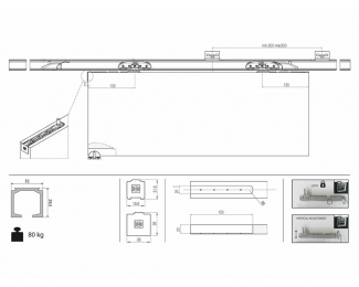 Sistema corredero para puertas de madera Krona K Art 40 + System 0600