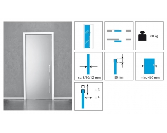 Sistema corredero para puertas de vidrio Krona K Art 80 + System 1760