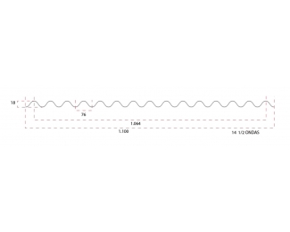 Chapa ondulada 18/76 acero galvanizado 3000x1160mm blanco pirineo