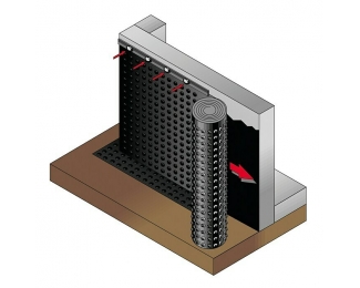 Membrana drenante Guttabeta Star 320 Kn negra rollo 2x30m