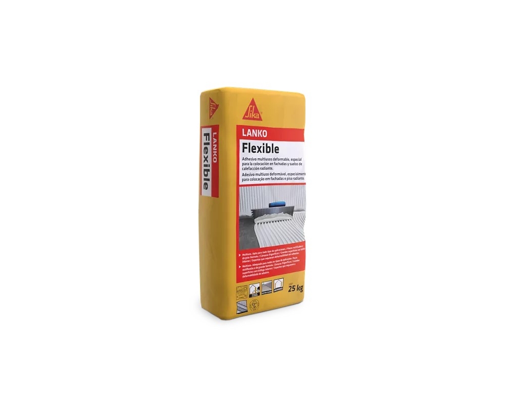 Adhesivo cementoso flexible cerámica Sika Lanko Flexible C2TES1 gris saco 25kg