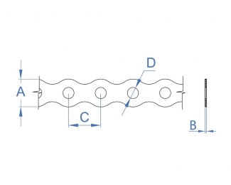 Cinta perforada galvanizada 17x0,8x10m Index CI-PE