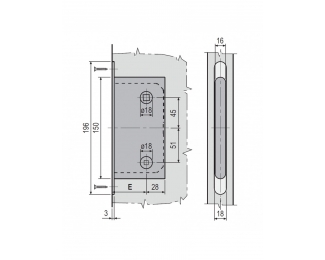 Cerradura embutir magnética para puerta AGB Polaris 2XT E 50 F 18 WC cromo mate