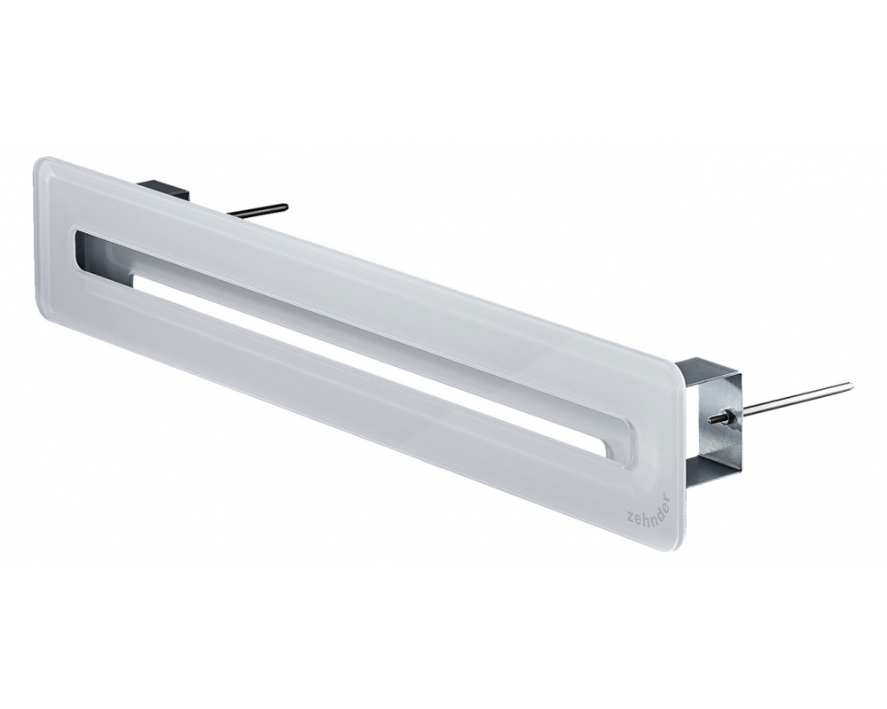 Rejilla rectangular difusora lineal vidrio blanco Zehnder ComfoGrid 400