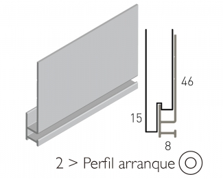 Perfilería de arranque 3m Cedral Click L 46x8x15mm