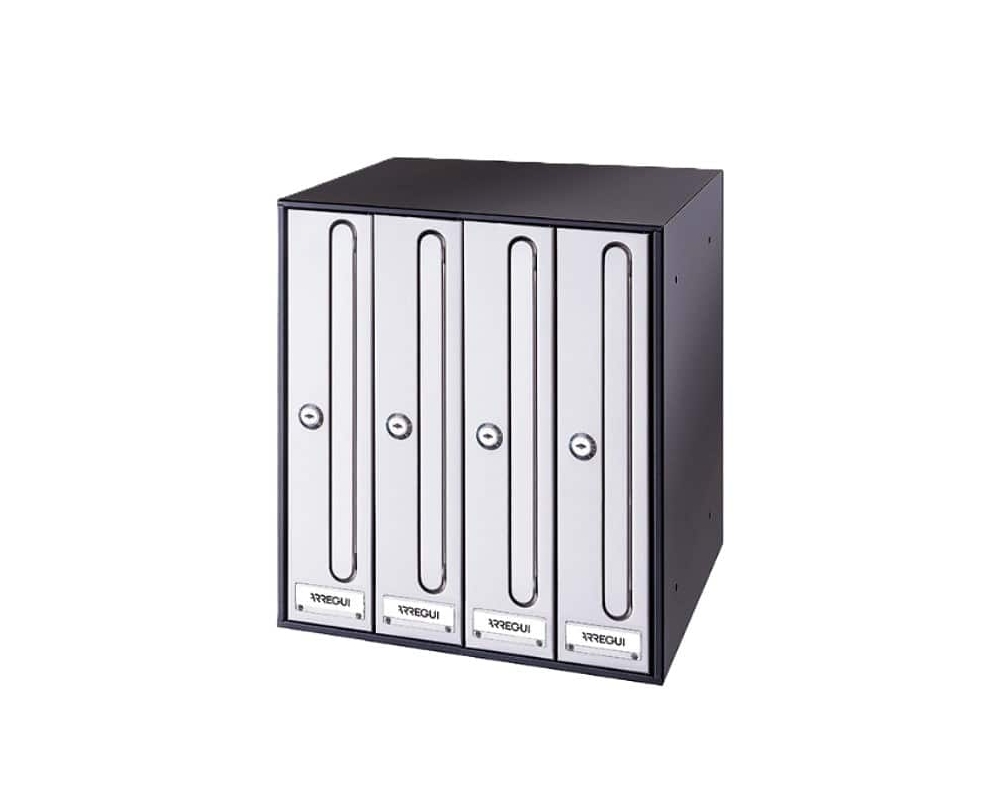 Batería 4 buzones verticales con apertura lateral Arregui Front V1640 Batería 4 buzones verticales con apertura lateral Arregui Front V1640