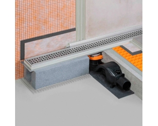 Sistema de desagüe Schlüter-KERDI-LINE-F 50 para platos de ducha sin barreras
