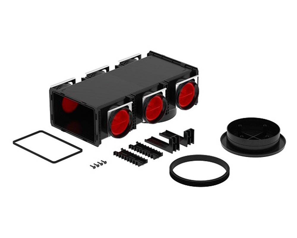 Distribuidor Zehnder ComfoCube Flex 6xDN90 con conexión DN160